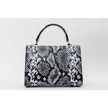 The Venezia Black & White Leather Handbag image 3