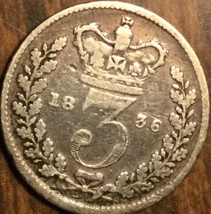 1836 UK GB GREAT BRITAIN SILVER THREEPENCE COIN - $42.11