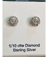Diamond Stud Round Earrings (1/10 ct. t.w.) in Sterling Silver - $847.85 MXN