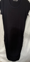 Athleta Dress Black Ruched Topanga Active Athletic T Shirt Dress  Medium... - £34.84 GBP