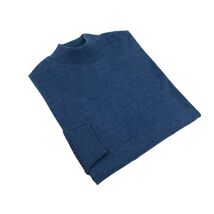 Men PRINCELY Italian Wool Blend Pullover Mock Slim 84001-00 Indigo Blue 282 image 2