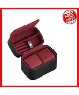 Luxurious 2-Watch Travel Case with Accessory Lid – Black/Red Faux Leather - $1,027.72 MXN