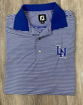 FootJoy Mens Shirt Medium blue/White stripe Trump National Charlotte Lak... - $23.14