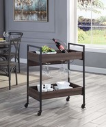 Jerrick Serving Cart, Walnut &amp; Black Finish - $151.00
