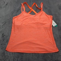 Danskin Now Shirt Womens XL Orange Sleeveless Criss Cross Back Activewear Tank - £20.23 GBP