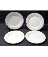 Vintage NORITAKE 8.25&quot; Salad Plates FAIRMONT 6102 Platinum Trim - Set Of 4 - $26.38