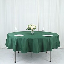 6 Pcs Hunter Green 90&quot;&quot; Round Polyester Tablecloths Trade Show Booth Decorations - £82.81 GBP