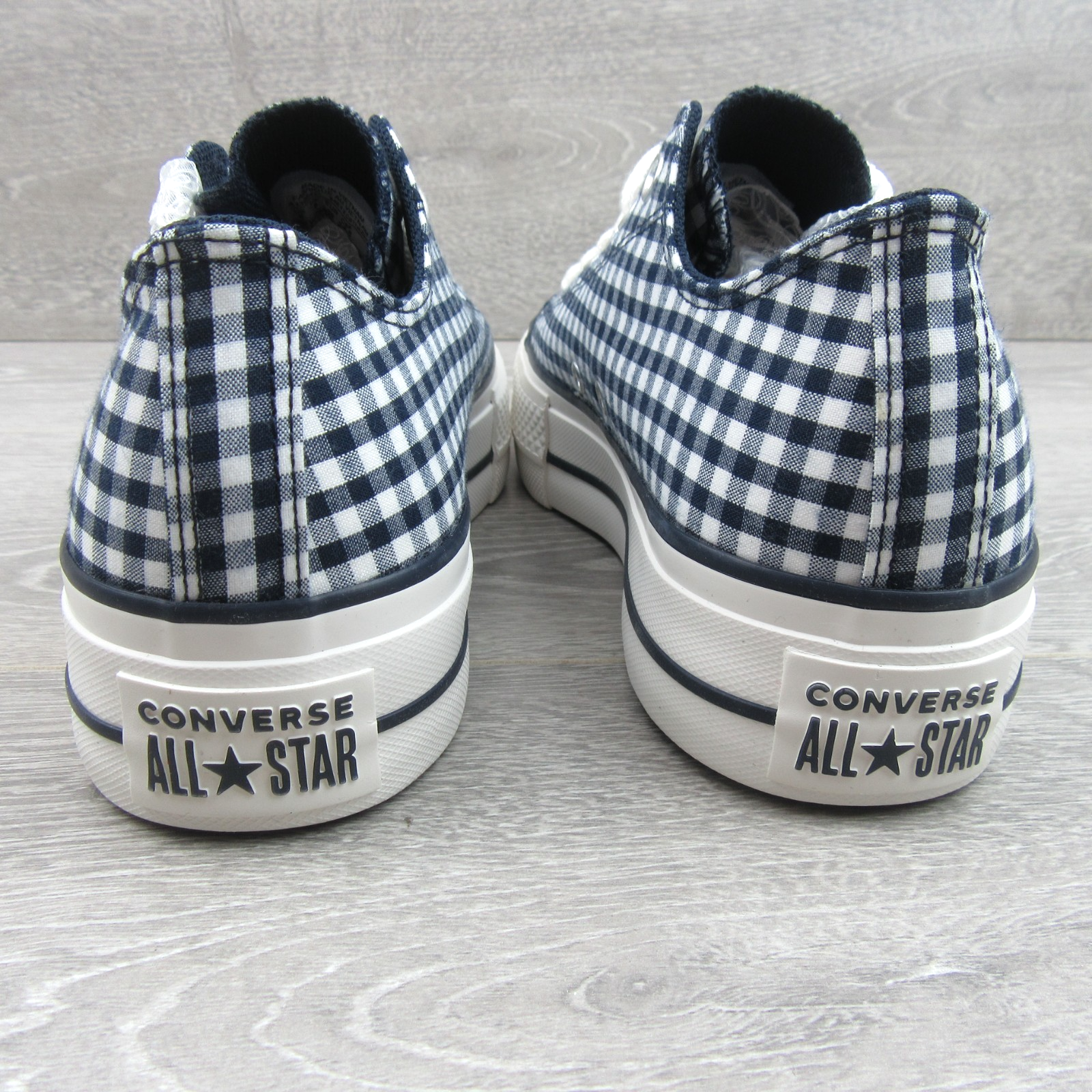 Converse CTAS Lift Platform Gingham Womens Size 8 Obsidian White NEW A13664C Item image 9