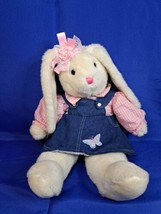 20&quot; Dan Dee Collectors Choice 2005 Kmart  White Easter Bunny Plush Denim Dress - £11.19 GBP
