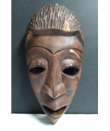 Hand Carved Wood Face Mask Tribal Folk Art Haitian Wooden Wall Art 12&quot;h - $29.99