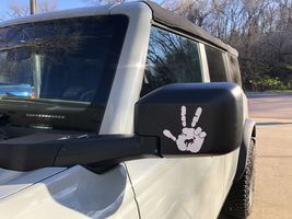 2x Ford Bronco 3 Finger Hand Wave Vinyl Decal Sticker Multiple Colors Available - £7.95 GBP