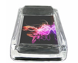 Electric Butterfly Em1 Glass Square Ashtray  4&quot; x 3&quot; Smoking Holder - $49.45