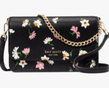 Kate Spade Madison Flap Crossbody Bag Black Floral Chain Purse KF477 NWT... - £80.37 GBP