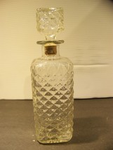 Vintage Brandy Liquor Decanter Diamond Quilted Glass Mouquin - £24.32 GBP