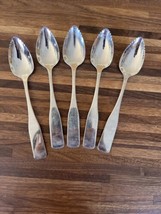 5 Oneida Community Cimarron Stainless Fruit Spoons Serated Spoons Pear 2 Sets - $27.46