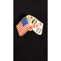Vintage American Flag &amp; Maryland State Flag Lapel Pin Union 65 Made - £7.82 GBP