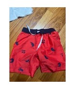 Hanna Andersson red and navy swim trunks 90cm 3 perfect condition - $352.23 MXN