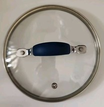 Glass Stainless Steel Lid Blue Silicone Handle 7.5&quot; Out 7&quot; In For Pot Pan - $7.71