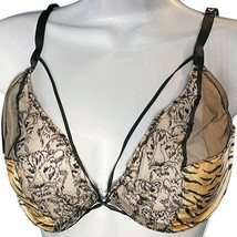32DDD Victoria&#39;s Secret Black Lace and pink, Unlined Plunge Bra NWT - £23.22 GBP