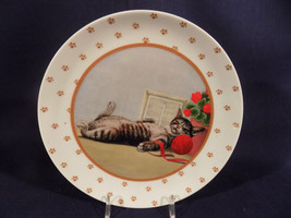 Vintage 1986 Lowell Herrero Sleeping Cat With Ball Of Yarn Plate - Excellent - £10.02 GBP