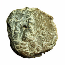 Roman Empire Seal Uniface Clay Terracotta Bulla AE22mm Tyche &amp; Nike 03826 - £50.20 GBP