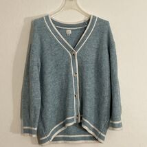 A New Day Oversized Varsity Cardigan Large Buttoned Medium (M) Light Blu... - €14,58 EUR