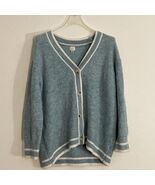 A New Day Oversized Varsity Cardigan Large Buttoned Medium (M) Light Blu... - $309.63 MXN