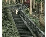 Stone Steps to Grave of Iyeyasu Postcard Nikko Japan - £9.34 GBP