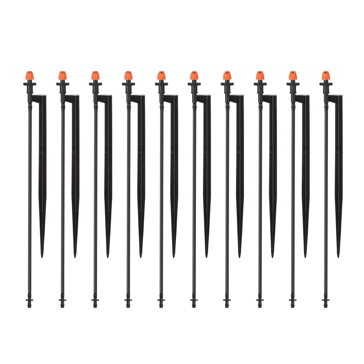 Drip Irrigation Spray Emitters With Stakes: 10 Sets Mixed 360/180/90 Deg... - $44.98
