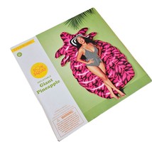 Sun Squad Pool Float Inflatable Giant Pineapple Pink Summer Swimming NIB - £15.50 GBP