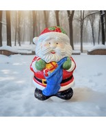 Christmas Santa Claus Cookie Jar Ceramic Canister Toy Bag Vintage Origin... - $68.05 CAD