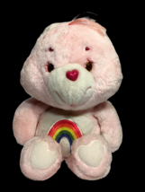 Vintage 1983 Pink Rainbow Care Bear CHEER BEAR Plush Doll 12&quot; Stuffed Animal - £23.12 GBP