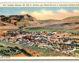 Birds Eye View Gardiner Montana MT Linen Postcard N24 - £3.52 GBP