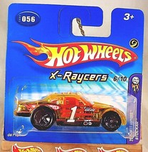 2005 Hot Wheels #56 First Edition X-Raycers 6/10 STOCKAR Yellow Blk5Sp ShortCard - £7.27 GBP