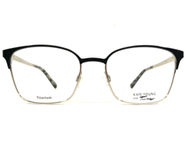 Tura Eyeglasses Frames MOD K339 BLK Black Gold Square Kate Young 52-17-140 - £40.23 GBP
