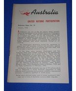 Australia Vintage Pamphlet Booklet Brochure Jan 1956 United NationsParti... - $20.56 CAD