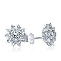 1.01 TCW Laboratorio Crecido Redondo Brillante Corte Diamante Tuerca Flor Aretes - £463.06 GBP