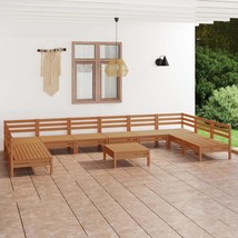 11 Piece Garden Lounge Set Honey Brown Solid Wood Pine - £310.49 GBP