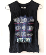 Official Star Trek Starfleet Ships muscle tee t-shirt women&#39;s SMALL slee... - £23.72 GBP