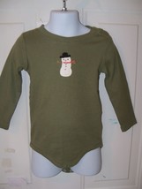Gymboree Olive Green Snap Tee Snowman Size 18/24 Months New - £11.67 GBP