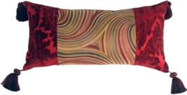 Multicolor Swirl Motif Decorative Pillow (WITH TASSELS), Complete with P... - $93.45