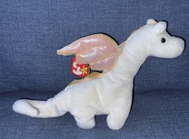 Vintage 1995 Ty Beanie Baby MAGIC the White Dragon Rare Retired MWMTs Go... - $12.85