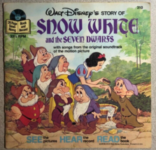 SNOW WHITE  SEVEN DWARFS (1977) Disneyland softcover book with 33-1/3 RP... - £10.90 GBP