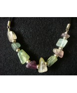 Large Chip Florite Beaded Necklace - $224.45 MXN