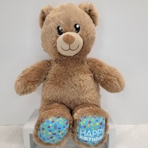 Build A Bear Brown Happy Birthday Confetti Bear 2018 15&quot; Brown Plush Ted... - £10.30 GBP