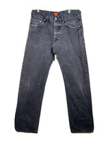 HUGO BOSS Orange Label Jeans HB1 Dark Gray Button Fly Straight Leg Denim 33x32 - £26.81 GBP