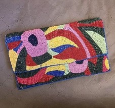 nwt LULU beaded clutch Altar&#39;d State chainlink bag crossbody multicolor purse - $26.50