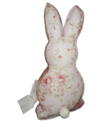NEW Shabby Chic PINK Cabbage ROSE BUNNY THROW PILLOW 18&quot; Easter Spring D... - £34.76 GBP