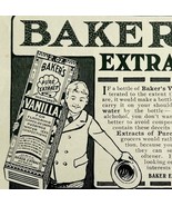 1904 Baker&#39;s Extracts Vanilla Advertisement Dessert Baking Ephemera 4.75... - $19.99