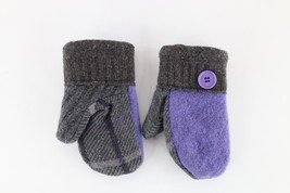 Vintage Streetwear Big Button Wool Knit Winter Mittens Gloves Womens Small USA - £18.82 GBP